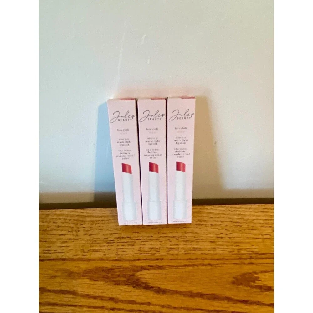 3X Julep Beauty Matte Light Lipstick Transfer Proof Color Overtime NEW SET of 3